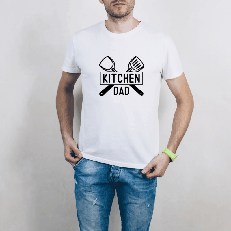 Herren T-Shirt "Kitchen Dad" weiß aus 100% Baumwolle – Bild 3