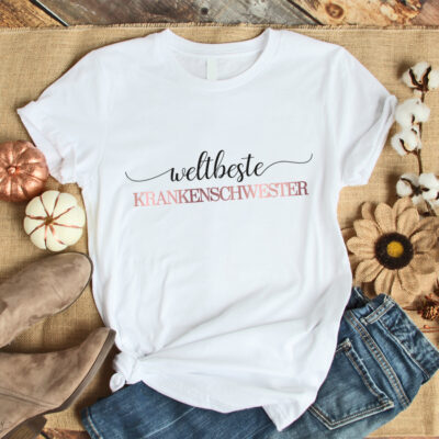 Damen T-Shirt "Weltbeste Krankenschwester" weiß aus 100% Baumwolle