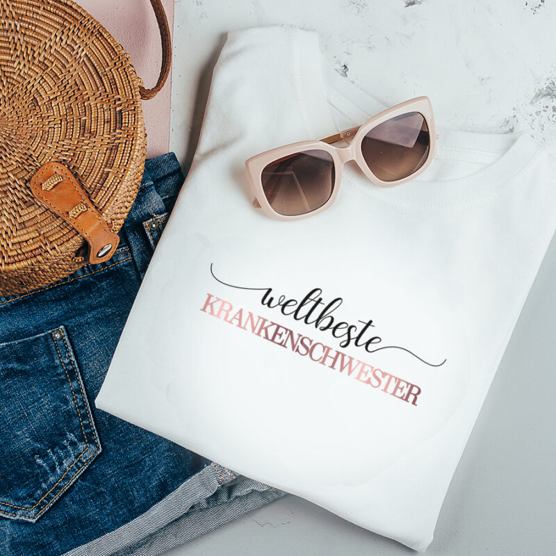 Damen T-Shirt "Weltbeste Krankenschwester" weiß aus 100% Baumwolle – Bild 2