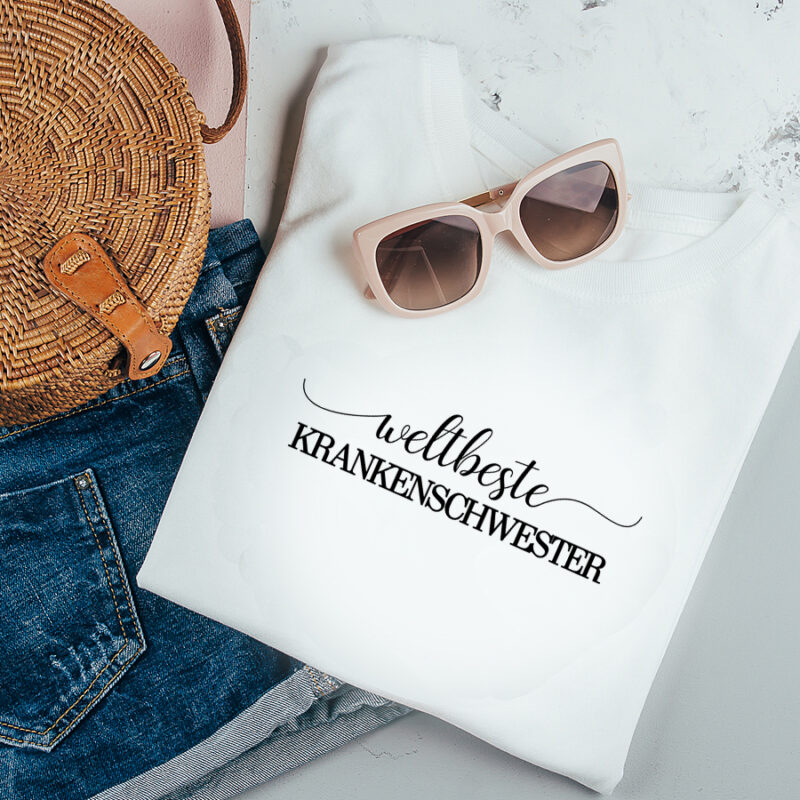 Damen T-Shirt "Weltbeste Krankenschwester" weiß aus 100% Baumwolle – Bild 2