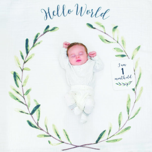 Baby's First Year Swaddle-Blanket & Karten Set - Hello World – Bild 2