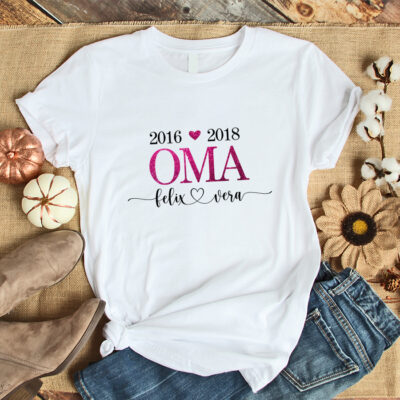 Personalisiertes Damen T-Shirt "Oma" weiß aus 100% Baumwolle