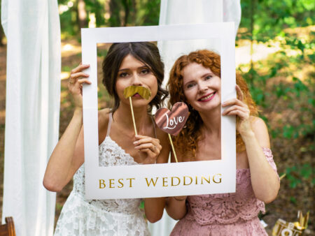 Photobooth-Set inkl. Rahmen gold – Bild 5