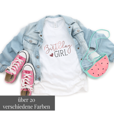 T-Shirt "Birthday Girl" aus 100% Baumwolle