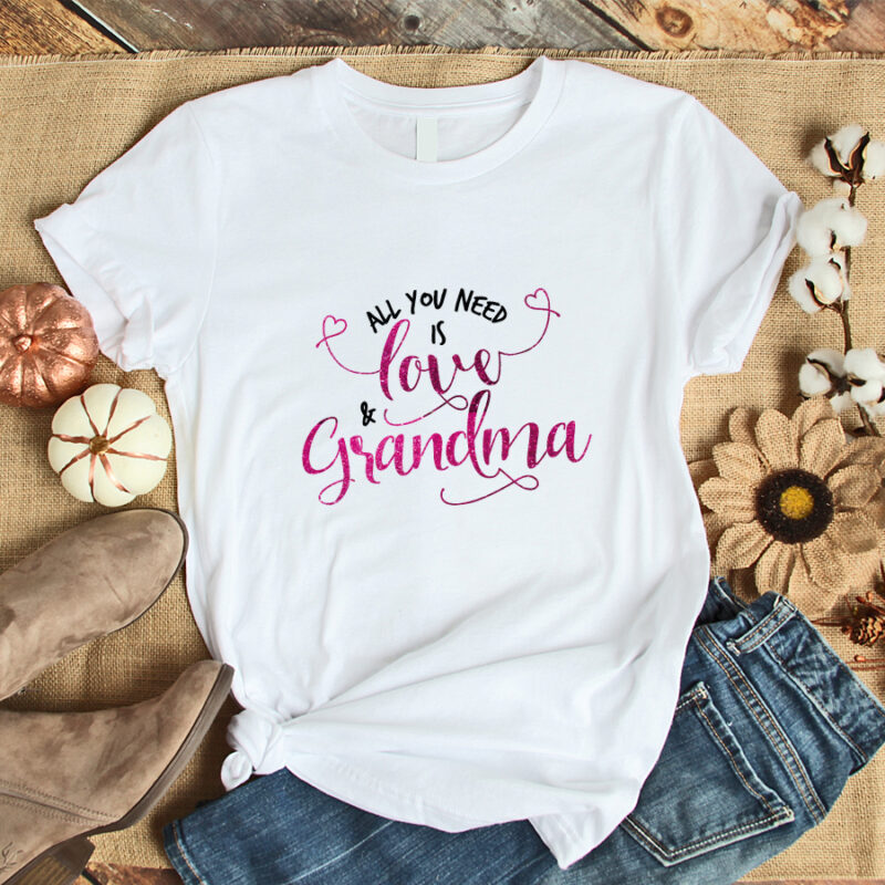 Damen T-Shirt "All you need is love and Grandma" weiß aus 100% Baumwolle – Bild 2