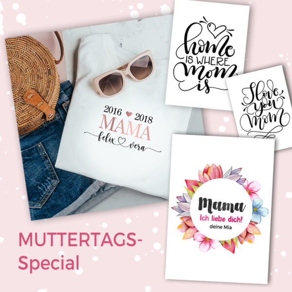 Muttertagsspecial: personalisiertes Damen T-Shirt + Print + 2 Postkarten!