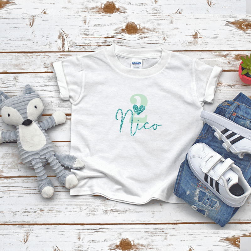 Kinder T-Shirt "Zahl & Name" aus 100% Baumwolle – Bild 3