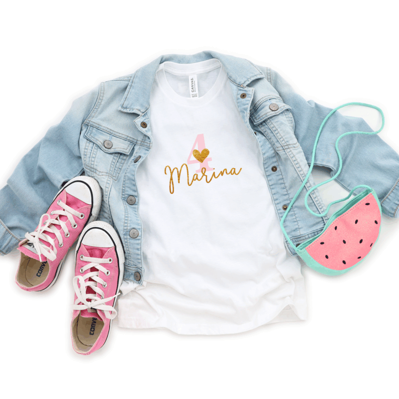 Kinder T-Shirt "Zahl & Name" aus 100% Baumwolle – Bild 2