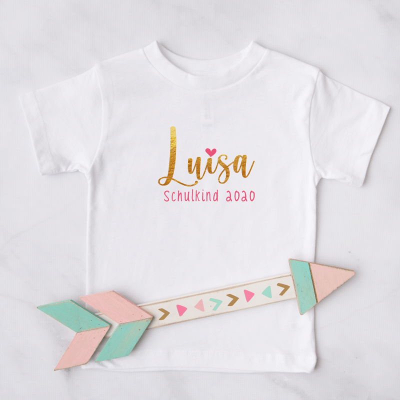 Kinder T-Shirt "Name + Schulkund + Jahr" aus 100% Baumwolle – Bild 4
