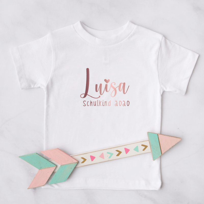 Kinder T-Shirt "Name + Schulkund + Jahr" aus 100% Baumwolle – Bild 2