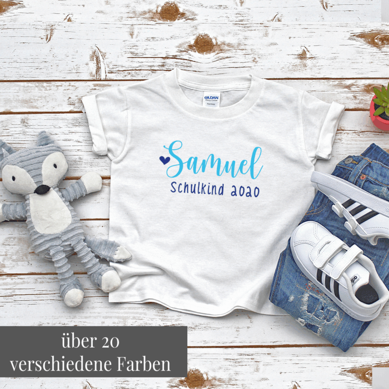 Kinder T-Shirt "Name + Schulkund + Jahr" aus 100% Baumwolle – Bild 6