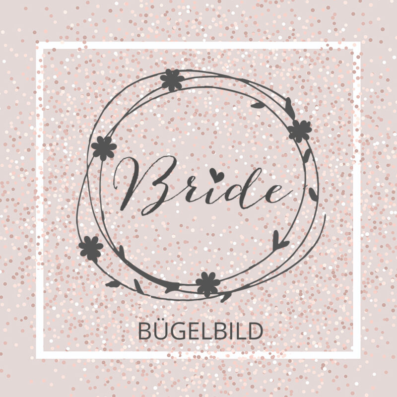 Bügelbild "Bride" mit Blumenkranz