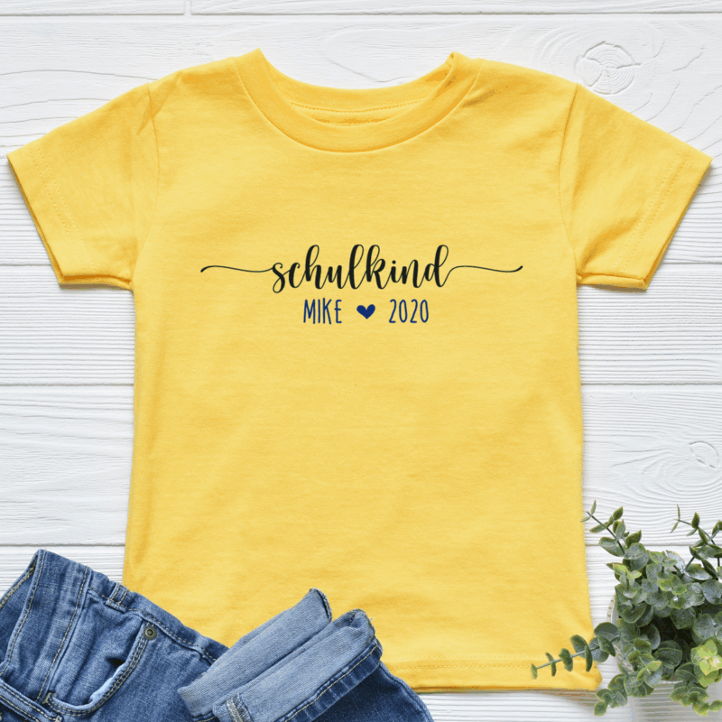 Kinder T-Shirt "Name + Schulkund + Jahr" aus 100% Baumwolle – Bild 5