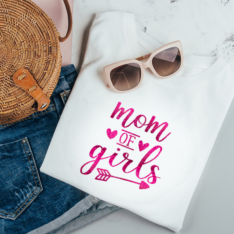 Damen T-Shirt "Mom of Girls" aus 100% Baumwolle – Bild 4