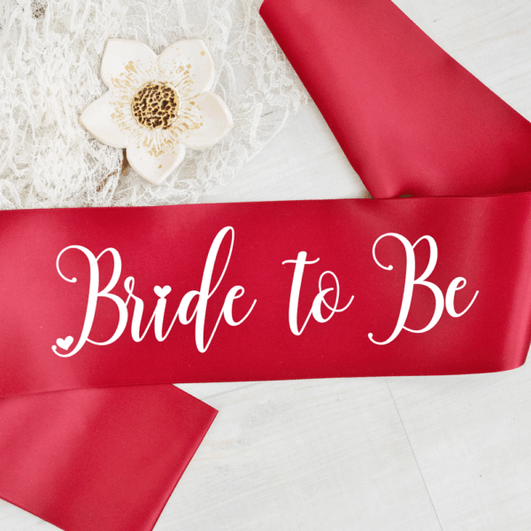 Schärpe für den JGA "Bride to Be" rot