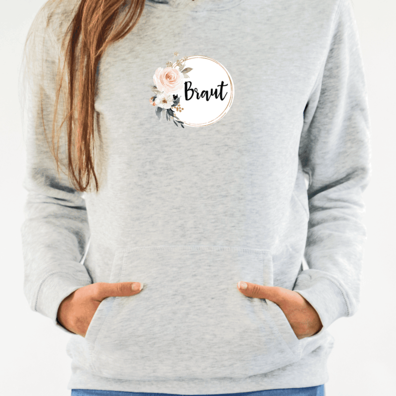 Damen Hoodie "Braut" gold/modern aus 100% Baumwolle – Bild 4