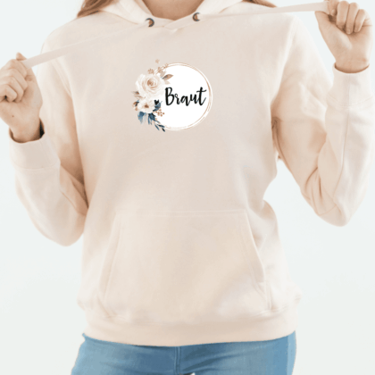Damen Hoodie "Braut" gold/modern aus 100% Baumwolle
