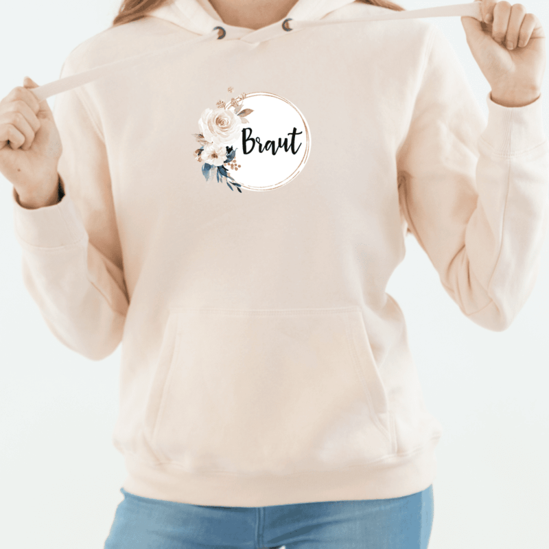 Damen Hoodie "Braut" gold/modern aus 100% Baumwolle