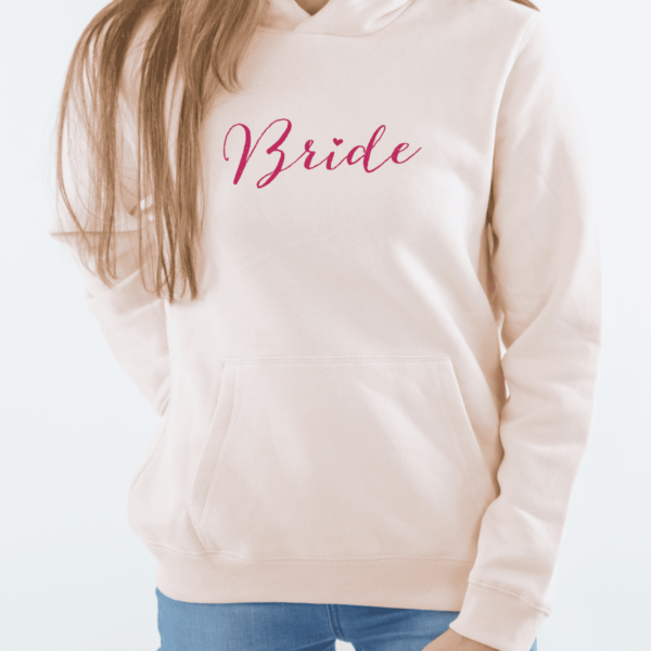 Damen Hoodie "Bride" mit Name aus 100% Baumwolle – Bild 4