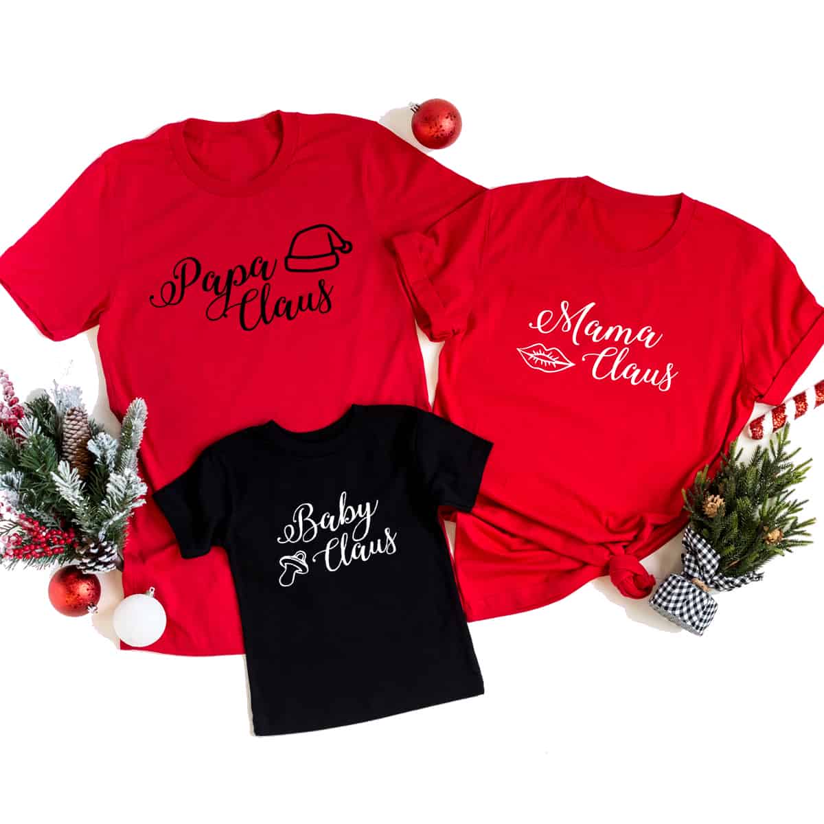Herren Papa Claus Weihnachten Partnerlook Familien Weihnachtsmann T-Shirt