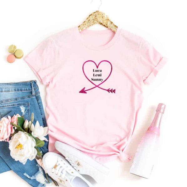 personalisiertes Damen T-Shirt "Mom" Pfeil aus 100% Baumwolle – Bild 4