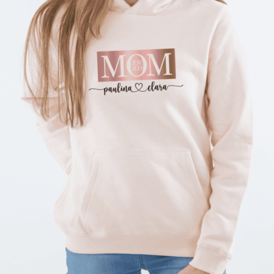personalisierter Damen Hoodie "Mom" aus 100% Baumwolle