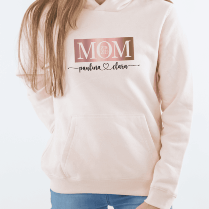 personalisierter Damen Hoodie "Mom" aus 100% Baumwolle