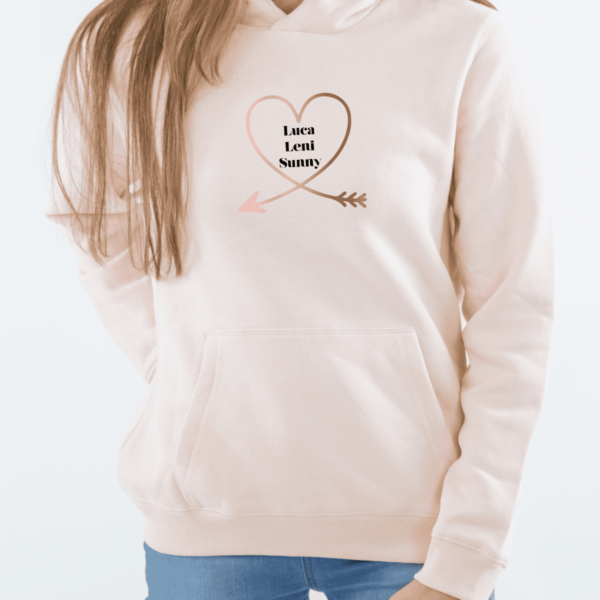 personalisierter Damen Hoodie "Mom" PFEIL aus 100% Baumwolle – Bild 4