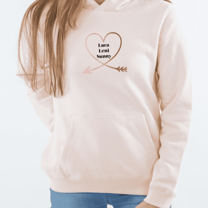 personalisierter Damen Hoodie "Mom" PFEIL aus 100% Baumwolle – Bild 4