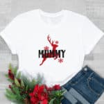 personalisierte Familien T-Shirts mit Hirsch für Weihnachten