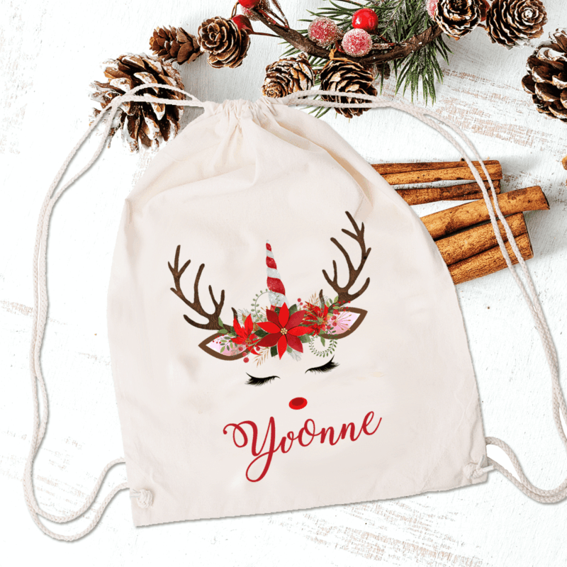 personalisiertes Nikolosackerl/Weihnachtssackerl Einhorn mit Namen – Bild 3