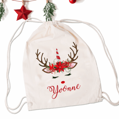 personalisiertes Nikolosackerl/Weihnachtssackerl Einhorn mit Namen