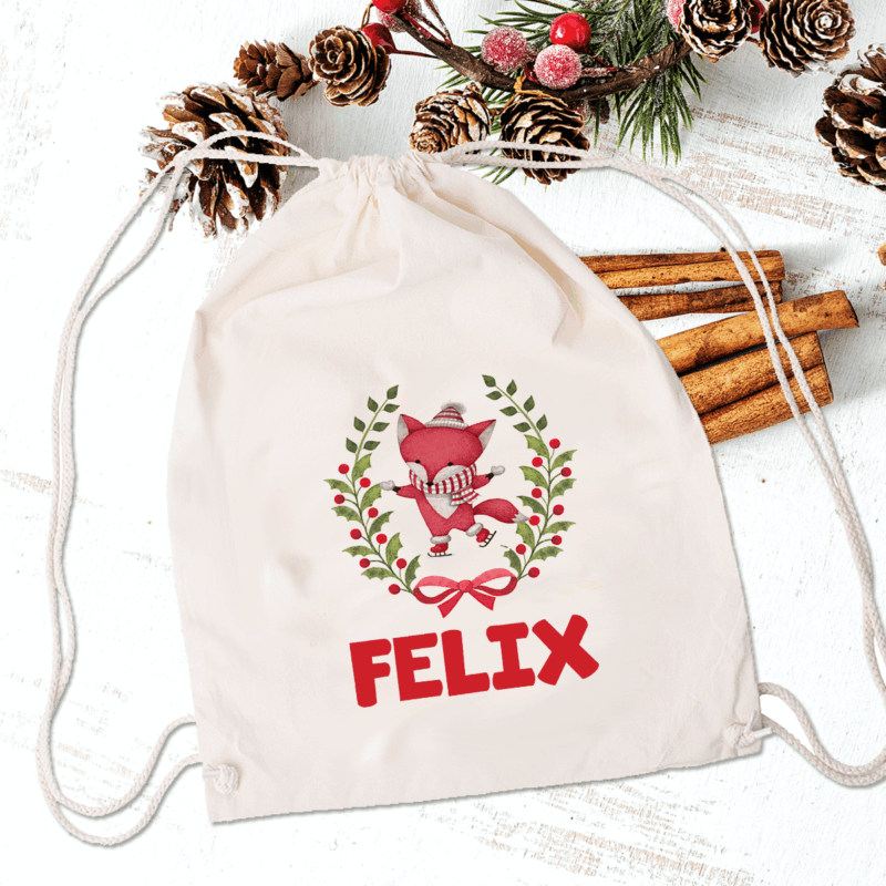 personalisiertes Nikolosackerl/Weihnachtssackerl Fuchs mit Namen – Bild 3