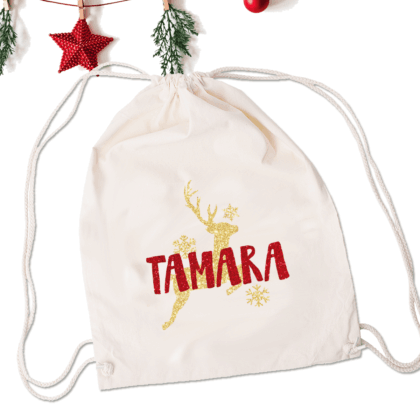 personalisiertes Nikolosackerl/Weihnachtssackerl Hirsch mit Name