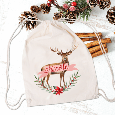 personalisiertes Nikolosackerl/Weihnachtssackerl Reh mit Namen