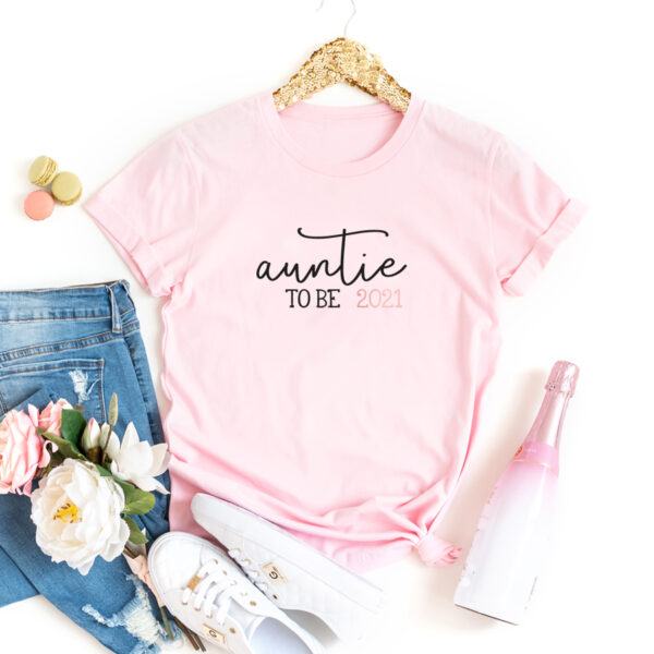 personalisiertes T-Shirt „Auntie to Be“ aus 100% Baumwolle