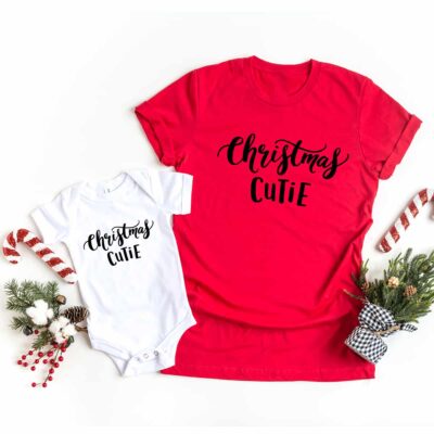 Familien T-Shirts "Christmas Cutie" aus 100% Baumwolle für Weihnachten