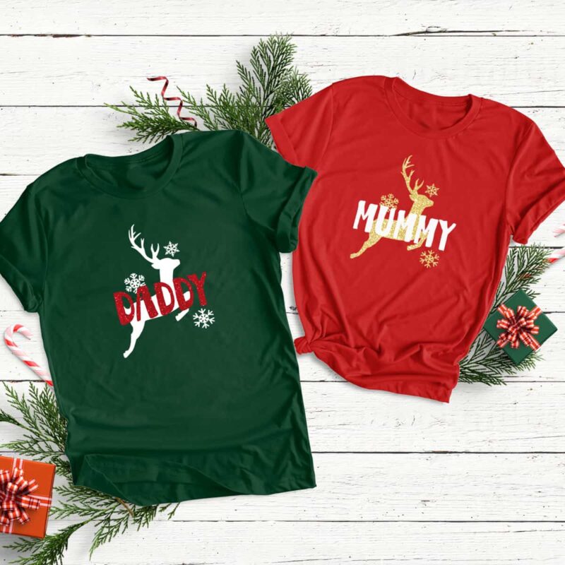 personalisierte Familien T-Shirts für Weihnachten mit Hirsch – Bild 5