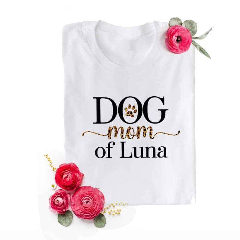 personalisiertes T-Shirt aus 100% Baumwolle für Haustierbesitzer mit Hundenamen – Bild 3