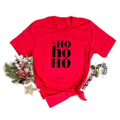 Familien T-Shirts "Hohoho" aus 100% Baumwolle für Weihnachten