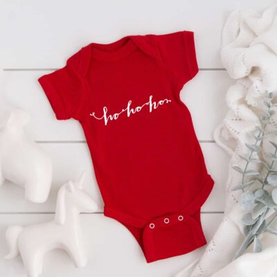 Body "Hohoho" aus 100% Baumwolle für Weihnachten