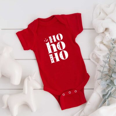 Body "Hohoho" aus 100% Baumwolle für Weihnachten