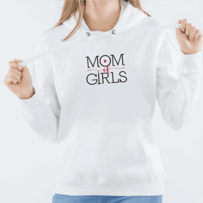 Damen Hoodie "Mom of Girls" aus 100% Baumwolle