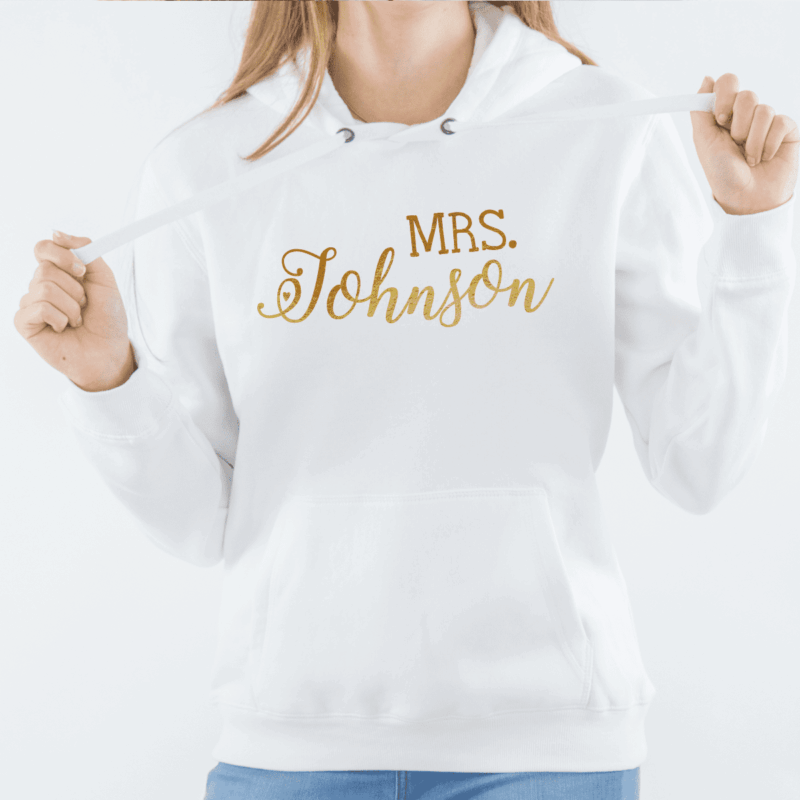 personalisierter Damen Hoodie "Mrs" aus 100% Baumwolle