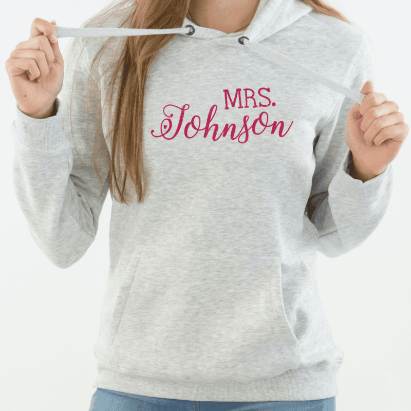 personalisierter Damen Hoodie "Mrs" aus 100% Baumwolle – Bild 4