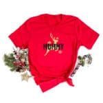 personalisierte Familien T-Shirts mit Hirsch für Weihnachten