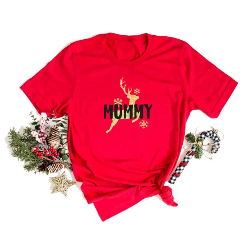 personalisierte Familien T-Shirts für Weihnachten mit Hirsch – Bild 2