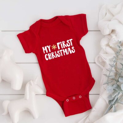 Body "My First Christmas" aus 100% Baumwolle für Weihnachten
