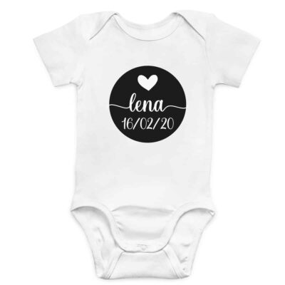personalisierter Baby Body Kreis mit Name und Geburtsdatum