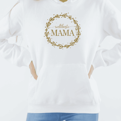 Damen Hoodie "Weltklasse Mama" aus 100% Baumwolle